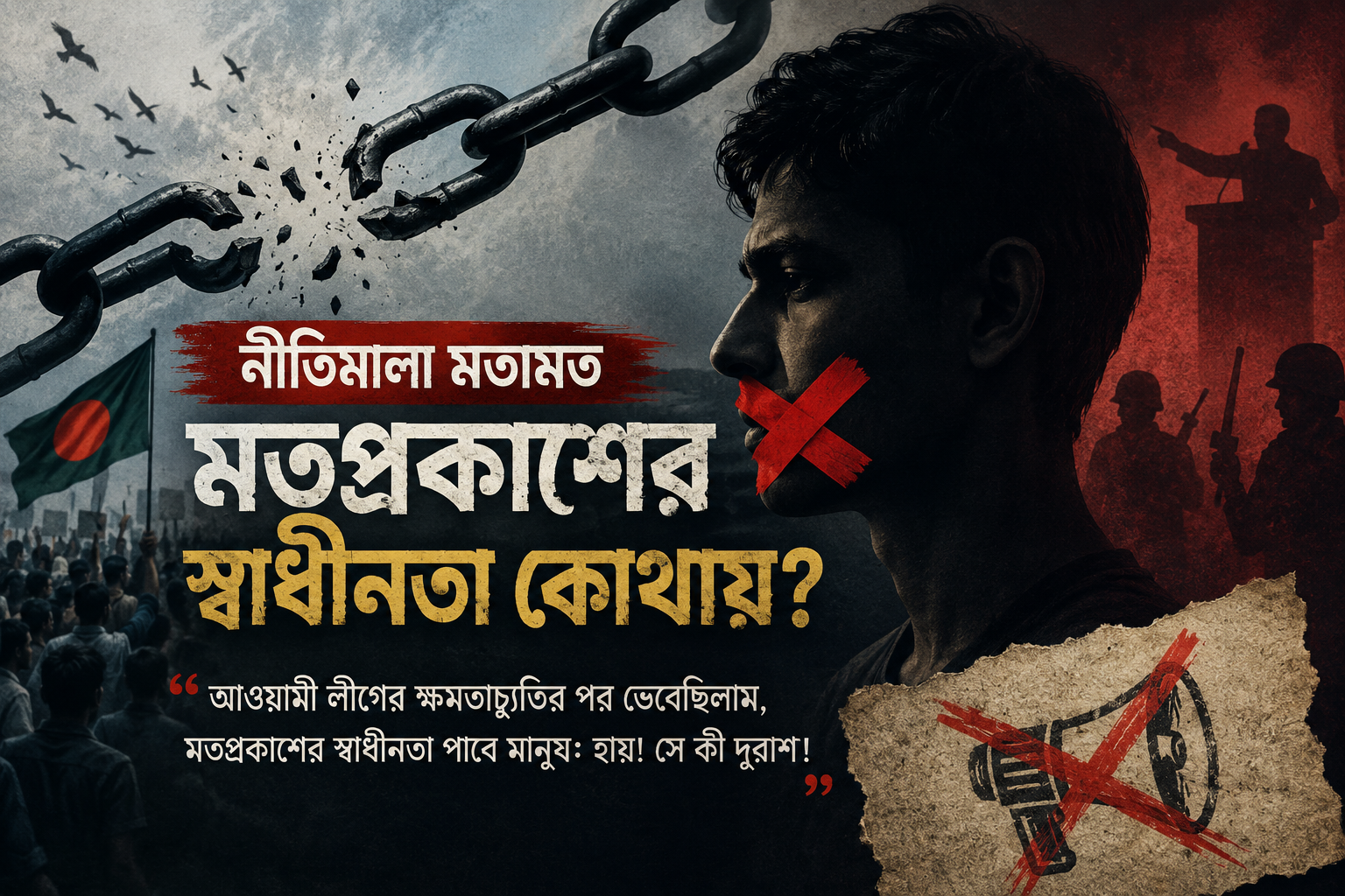 আওয়ামী লীগের ক্ষমতাচ্যুতির পর ভেবেছিলাম, মতপ্রকাশের স্বাধীনতা পাবে মানুষ। হায়! সে কী দুরাশা!